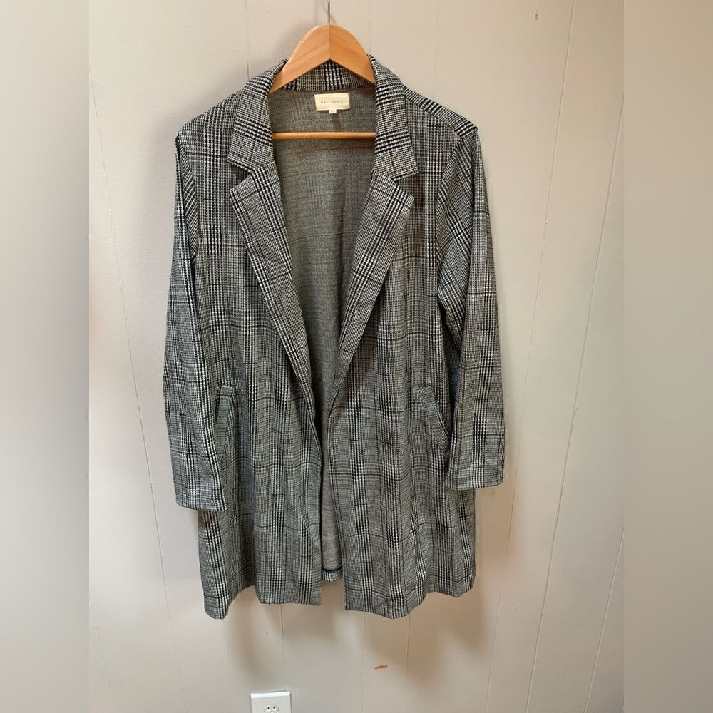 Melloday Womens Plaid Brown and Gray Topper 1x